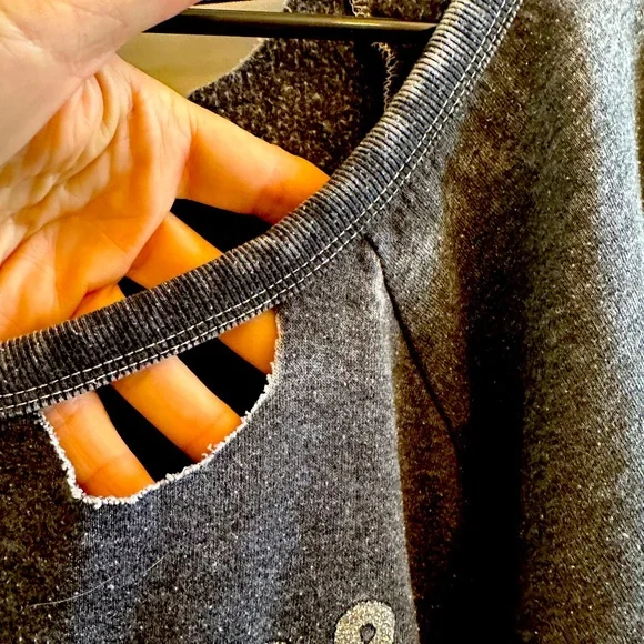 Chaser “ Champagne Leather & Rock & Roll” Distressed Sweatshirt - Picture 4 of 7